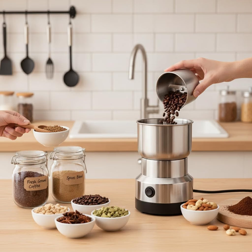 Portable Electric Mixer Grinder – FREE 2-in-1 Knife & Peeler