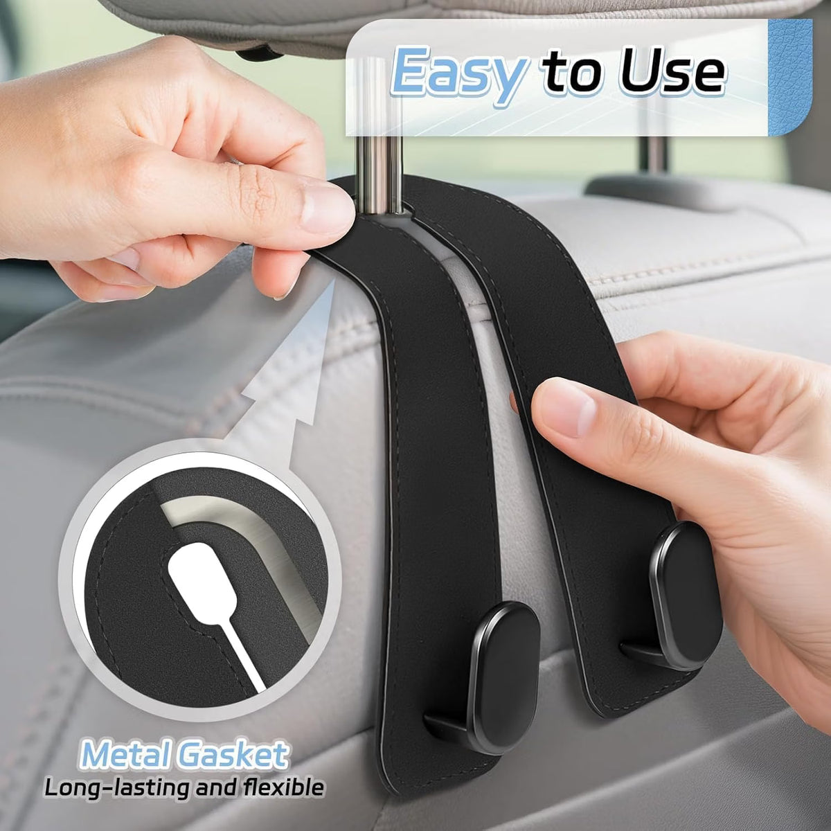 Car Seat Back Double Hook | Car Bag & Storage Organizer