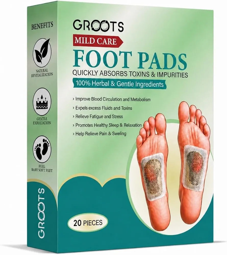GROOTS Premium Foot pads, Foot Patches Stress Relief Patch Solution, Toxin Remover cleansing , Pain Relief ,Weight Loss Sleep Patch for Detoxification, For Men & Women  