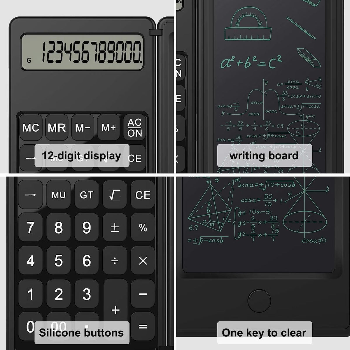 Calculator with Writing Pad | 2-in-1 Study & Office Tool