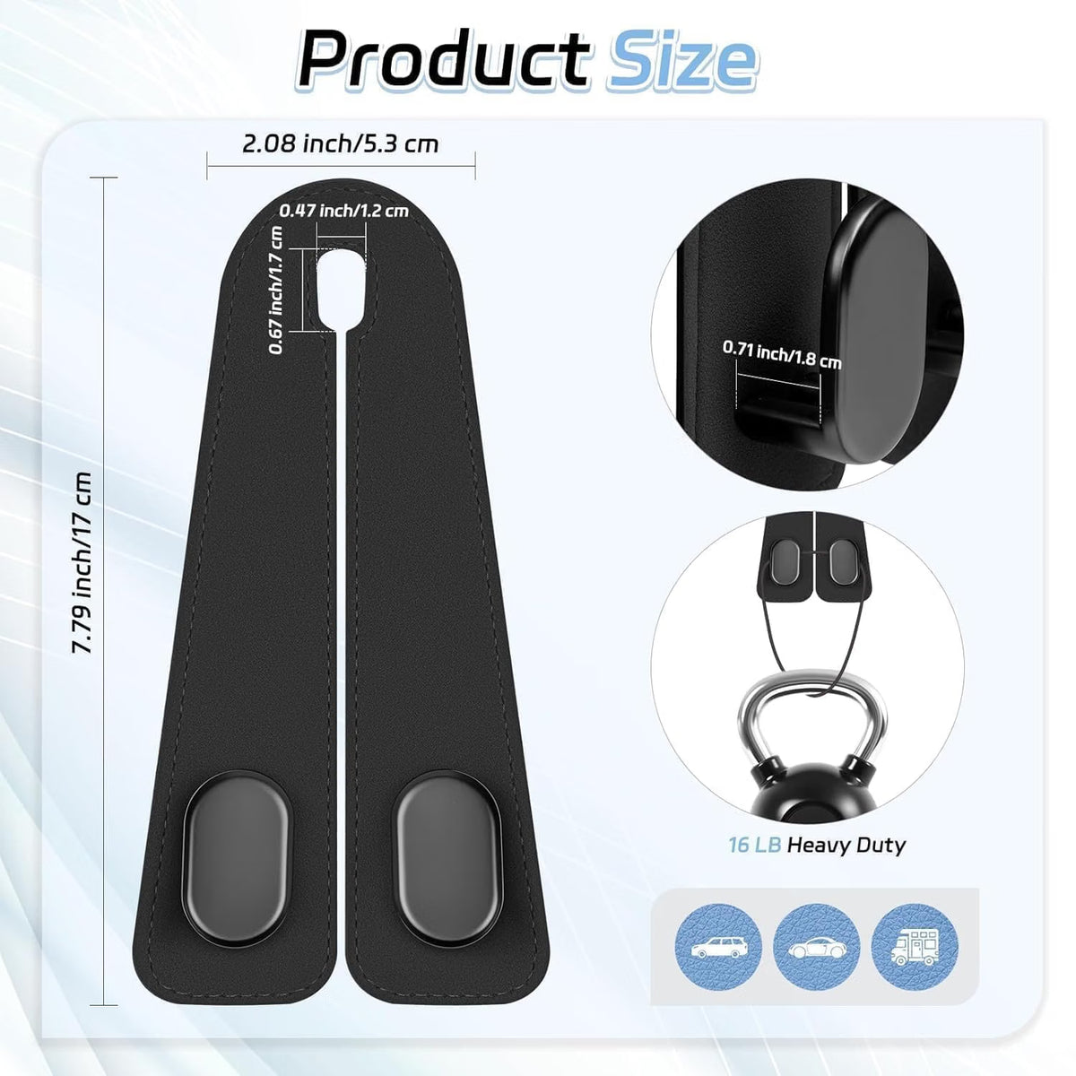 Car Seat Back Double Hook | Car Bag & Storage Organizer