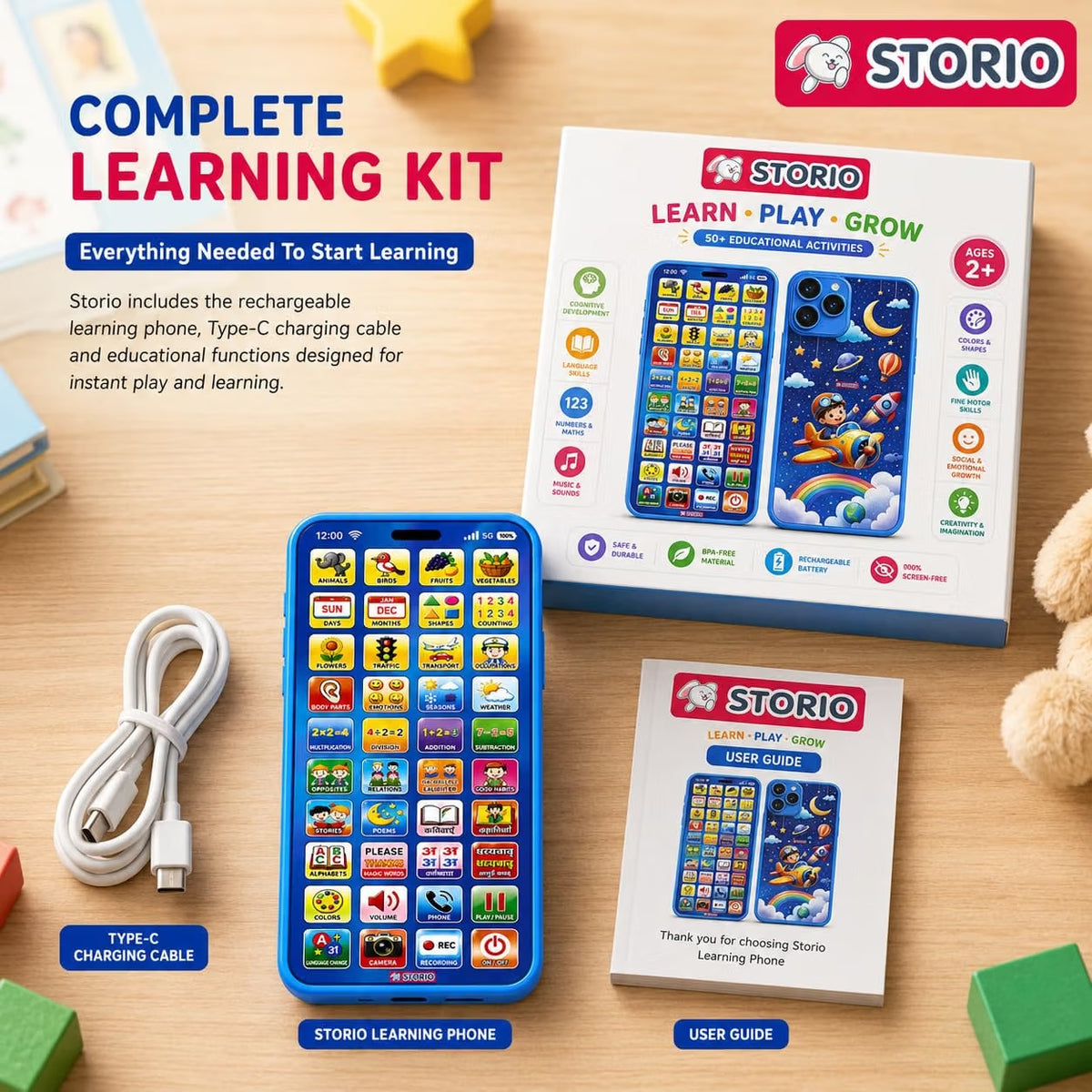 Educational Phone Toy for Kids – English & Hindi Learning Mobile