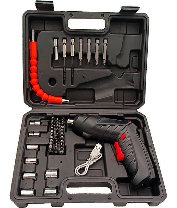 🔧 48 Pcs Rechargeable Cordless Screwdriver Drill Machine Tool Kit